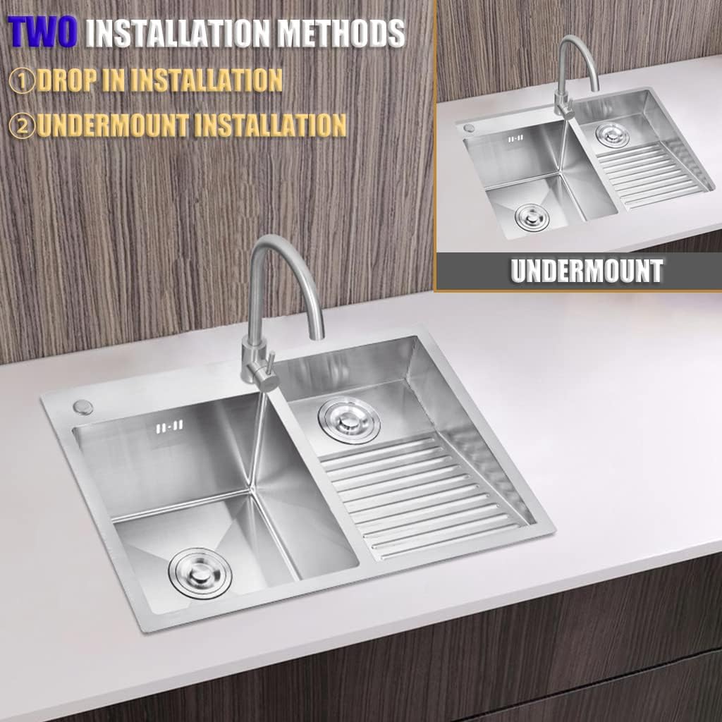 Laundry Pool Balcony Household Stainless Steel Laundry Sink Wash Basin With Washboard Easy To Clean Double Sink Laundry Pool Gift ( Color : B , Size : 60*48*22cm )