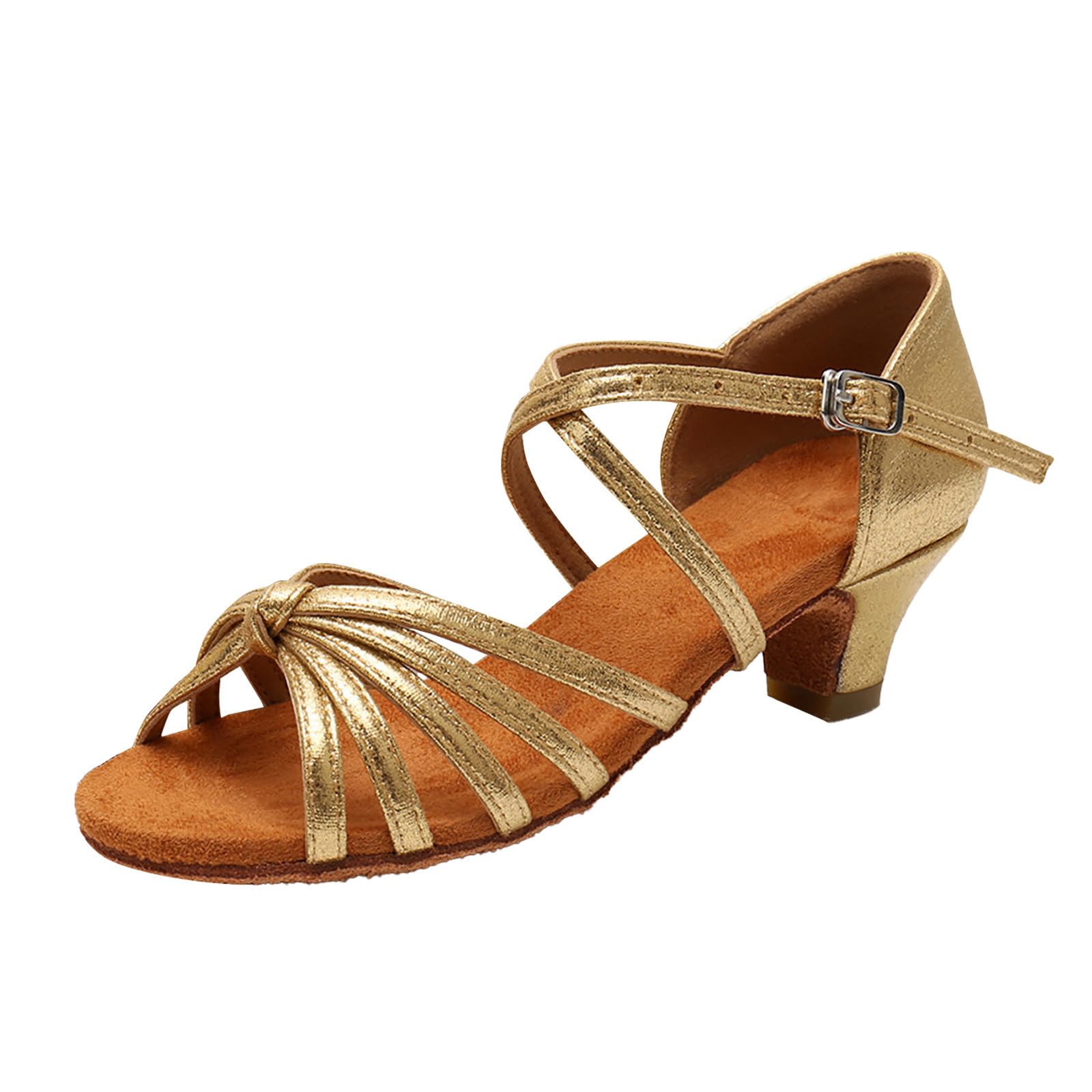 Genérico Sandalias Niña Verano Tacon Bajo Zapatos de Baile Latino Niña Tacón 3 cm Estándar Salsa Bailarina y Bachata Principiantes Bailarina Práctica