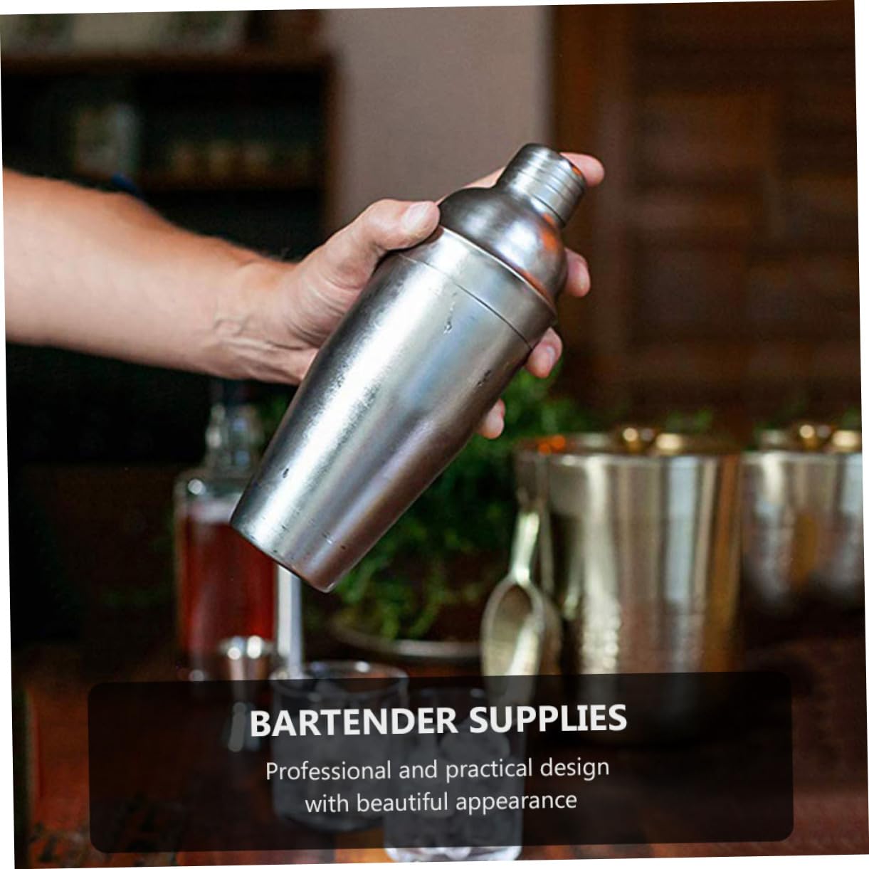 TOPBATHY Herramientas de Bar de Acero Inoxidable 12 Piezas Juego de Coctelera Soporte de Bambú Bien Organizadas para Bar y Cafetería para Preparar Cócteles en Casa