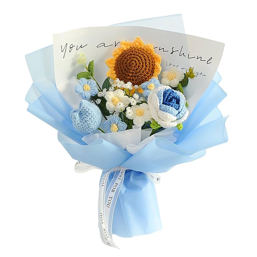 Amazon｜Generic かぎ針編みフラワーブーケ 編み込みブーケ