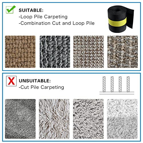 Image of WILLBOND Carpet Cord Cover Cable Protector Floor Cover Cable Protector Management Only for Commercial Office Carpet(39.37 ft,Black and Yellow)