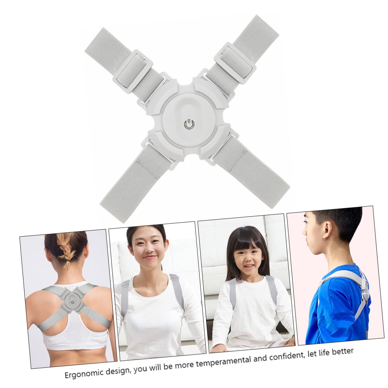 HAPINARY Posture for Child Smart Braces While Belt Humpback Trainer Students Sitting Position Rectifier