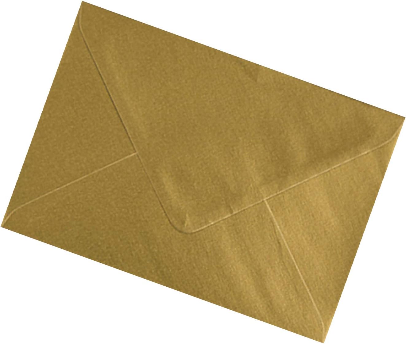 50 x Gold Metallic Shimmer Premium Quality C7 Small Mini Envelopes