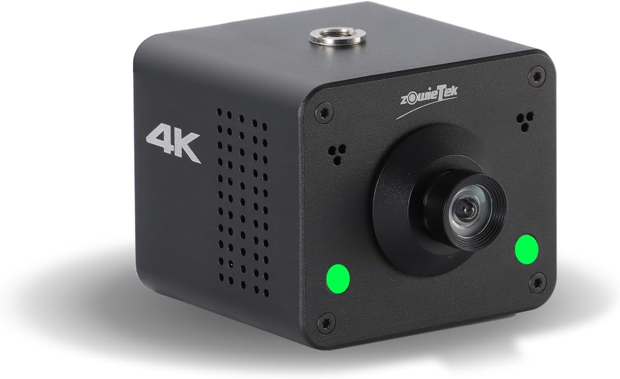 zowietek 4K Native NDI|HX3 POV Box Camera PoE, ZowieCAM, SDI & HDMI & UVC Output, Standalone RTSP/RTMP(s)/SRT Live Streaming, Ultra-Compact, Interchangeable Lens, PC/Mobile Phone/Tablet Control (M12)
