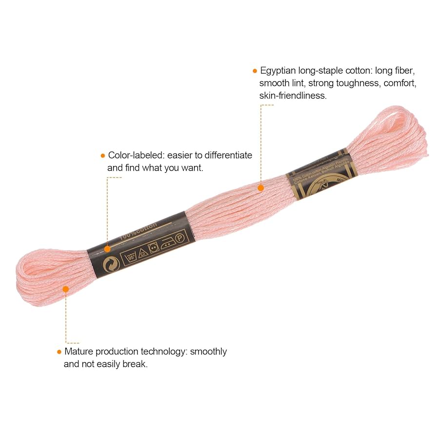 12 Skeins Embroidery Floss 8.75yds(8m) Egyptian Cotton Cross Stitch Thread, Bright Yellow(6018