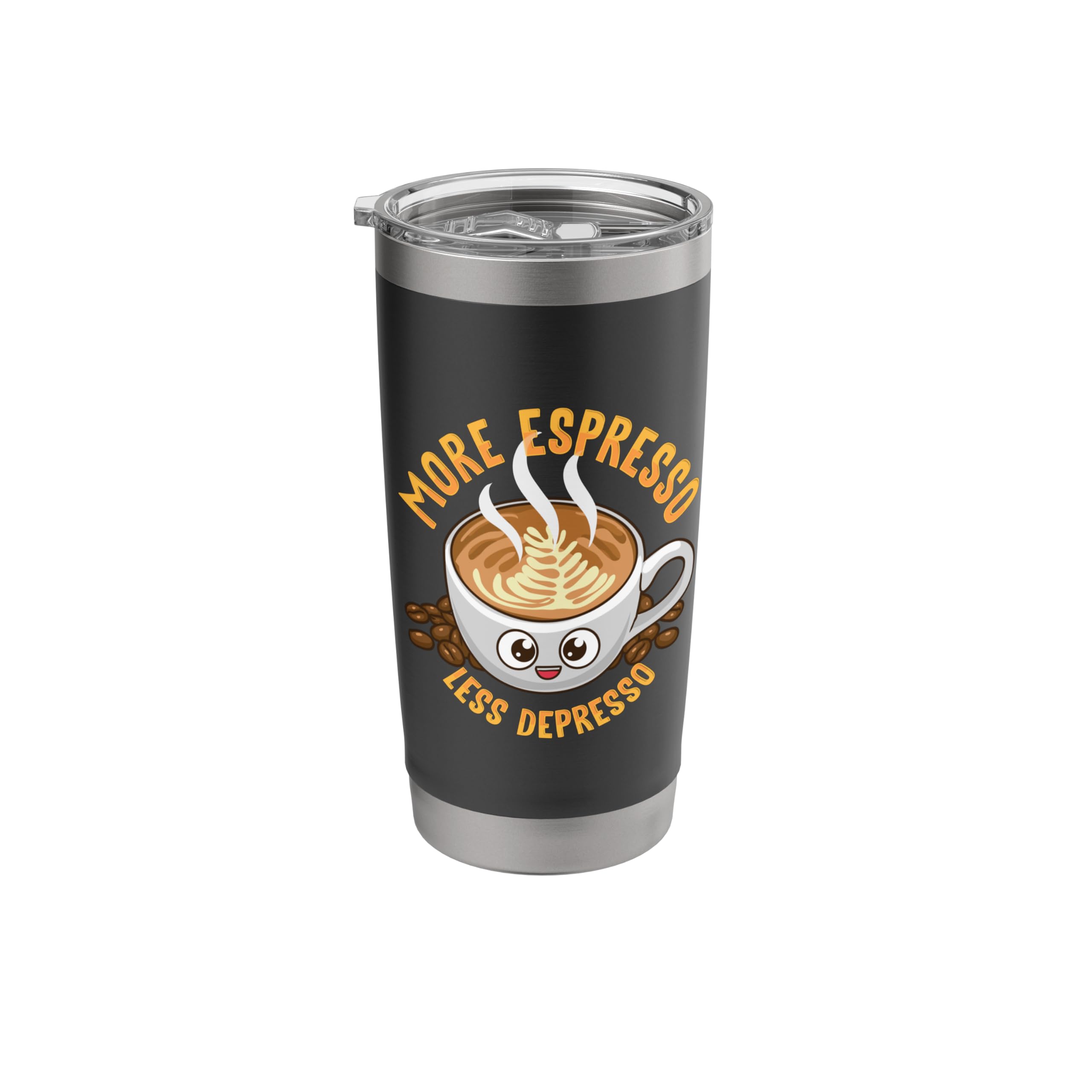 More Espresso Less Depresso Funny Barista Swag Coffee Lover Stainless Steel Insulated Tumbler