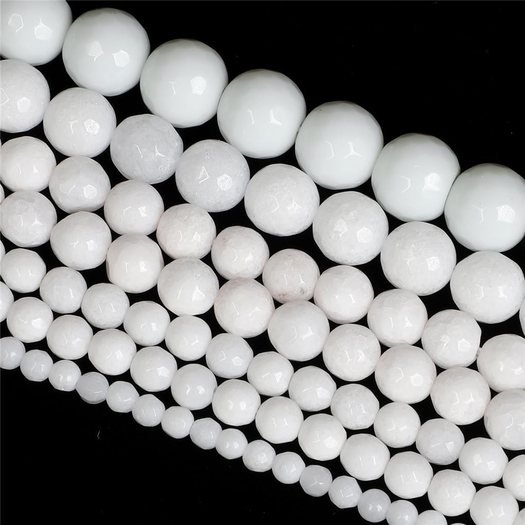Accessoires de collier de bracelet à bricoler soi-même en perles de jade blanc naturel