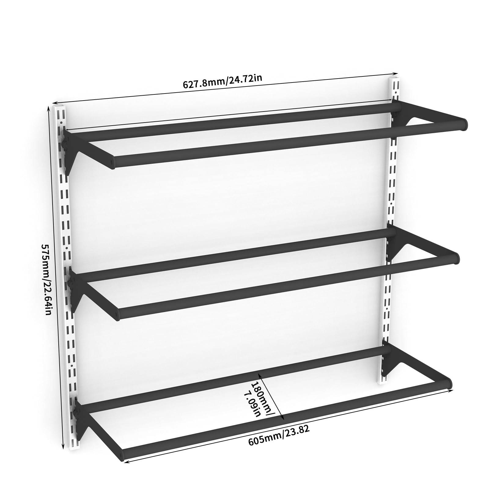 BCZAMD 3-poziomowy regał do drukarki 3D do montażu na ścianie, wytrzymały metalowy organizer, regał bez kółek, do drukowania, studia, biura, warsztatu, sklepu, filamentów walcowanych, szpula ABS, PLA