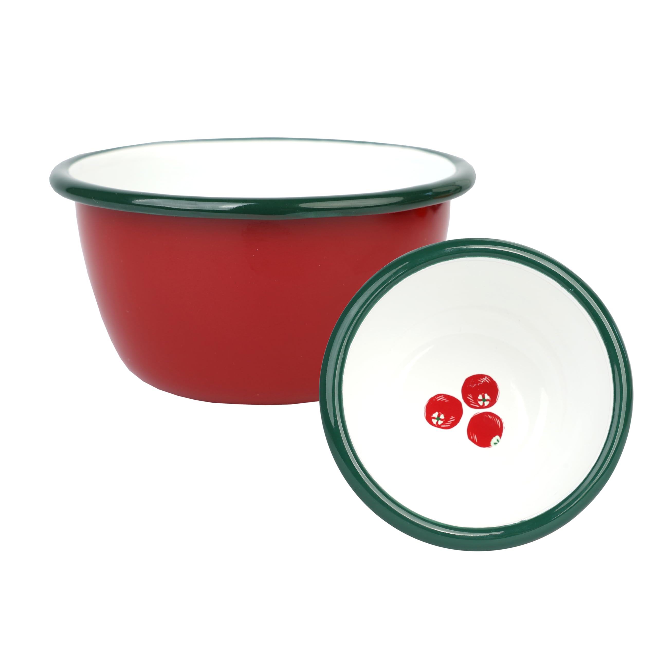 Talking Tables Enamelware Small Dipping Bowl 10 cm - Cranberry Sauce Bowl for Christmas, Condiments, Sharing Dips, BBQ, Party Snacks, Camping & Festive Xmas Tableware