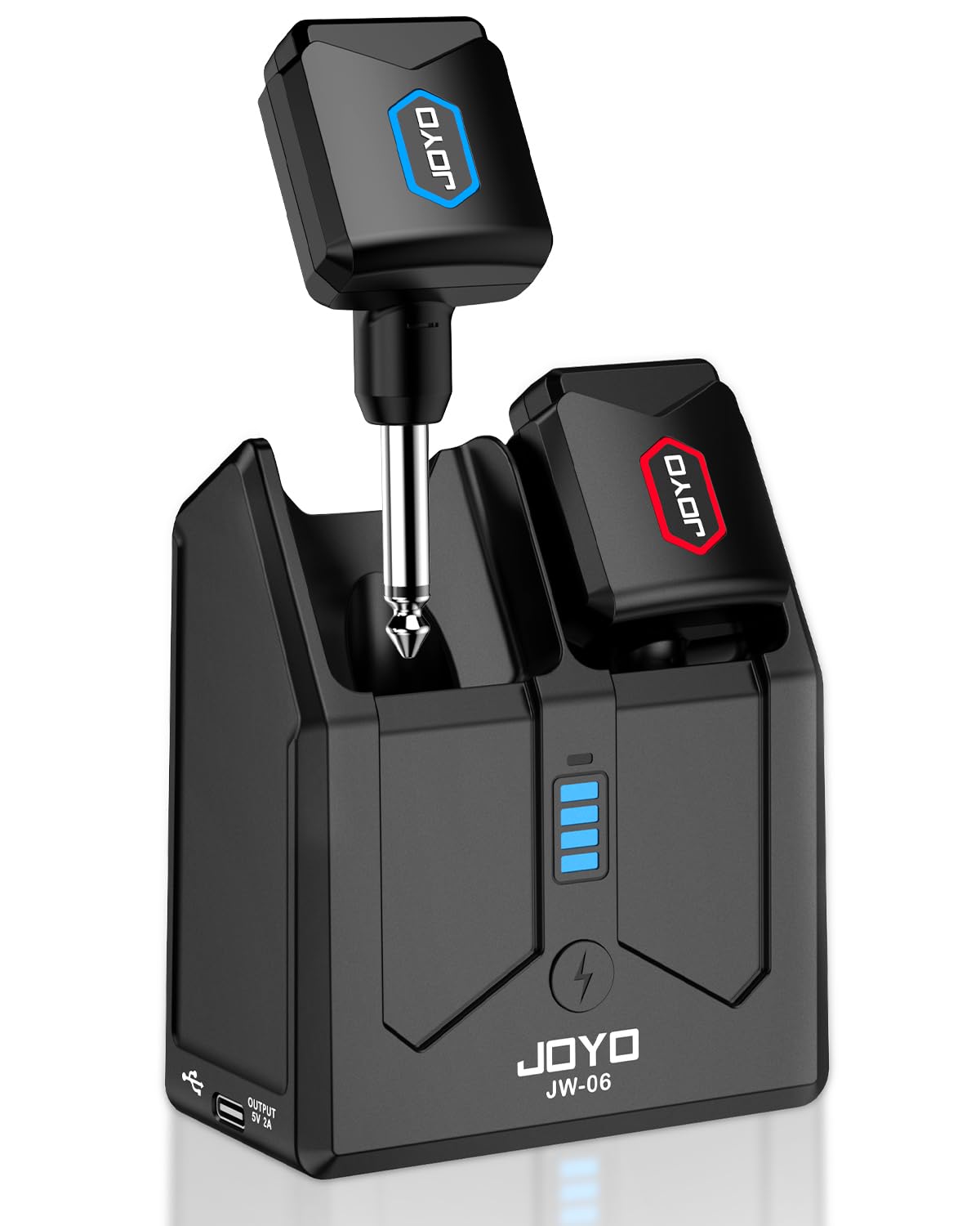 58ghz wireless guitar transmitter receiver guitar system with charging box for electric guitar bass 4 audio channels jw-06