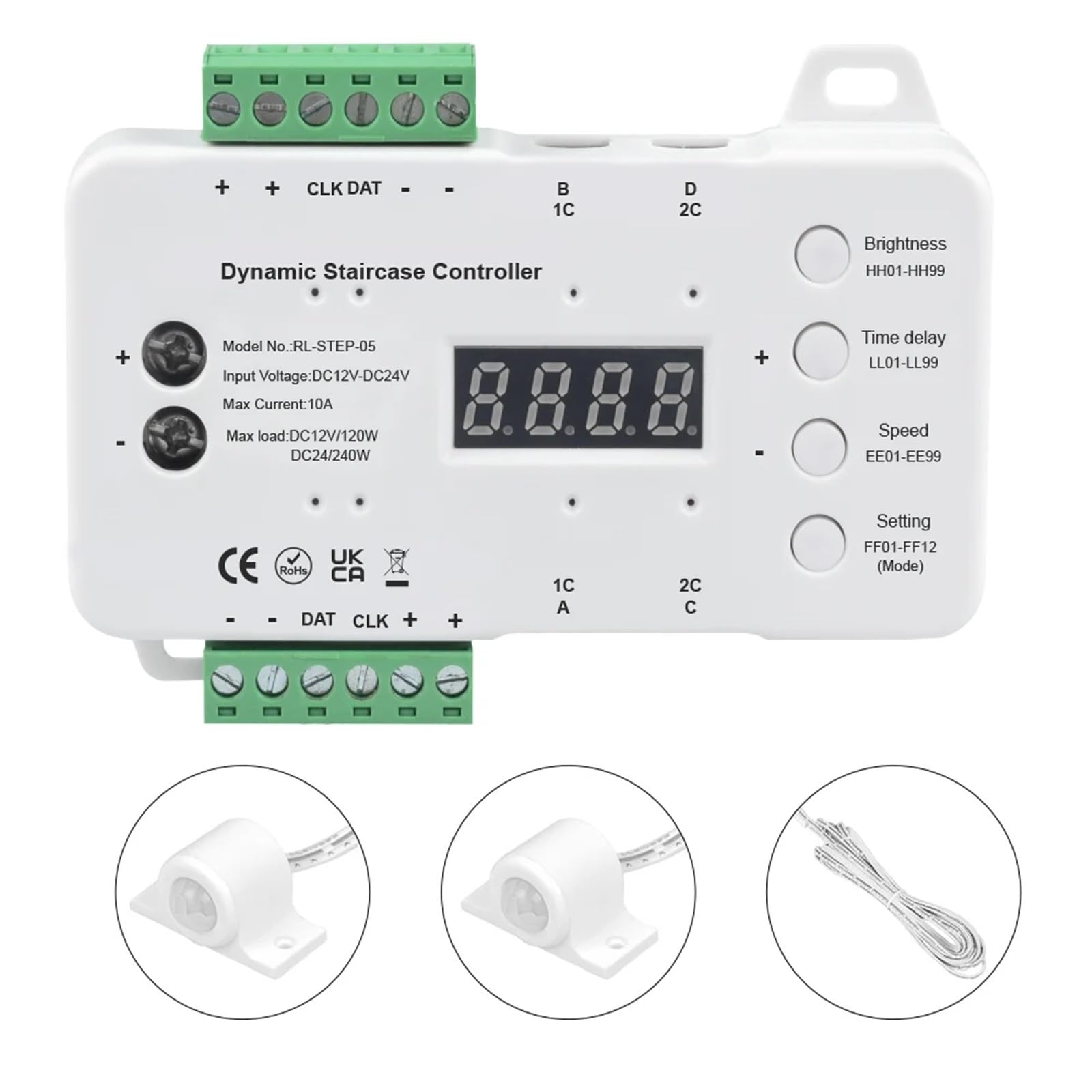 Sensore di movimento PIR COB striscia luminosa a LED 10-20 gradini controller intelligente dimmerabile non necessita fili saldatura for la lampada della scala in esecuzione(16pcs 3000K COB)