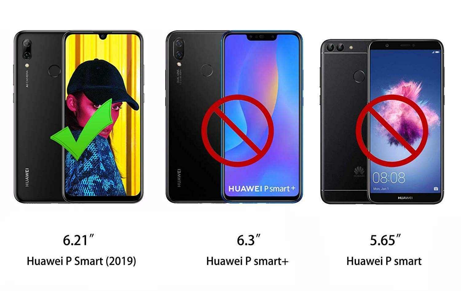 SDTEK Coque pour Huawei P Smart (2019) Anti Chocs Protection Etui Clair