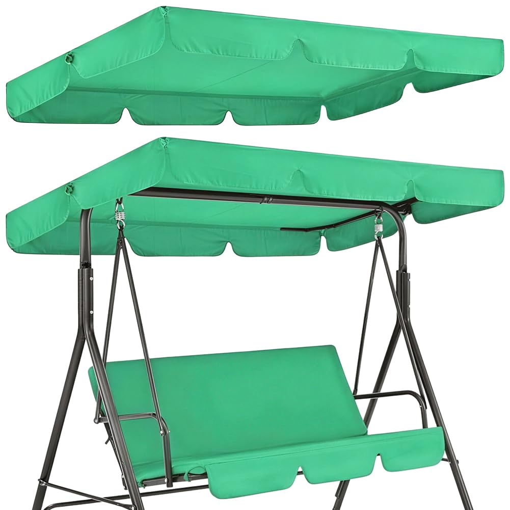 GORGECRAFT 195x125cm Garden Swing Roof Replacement Courtyard Swing Canopy Cover Lime Green Outdoor 3 Seater Patio Swing Seat Chair Canopy Top Waterproof Uv Protection for Hammock Top Furniture