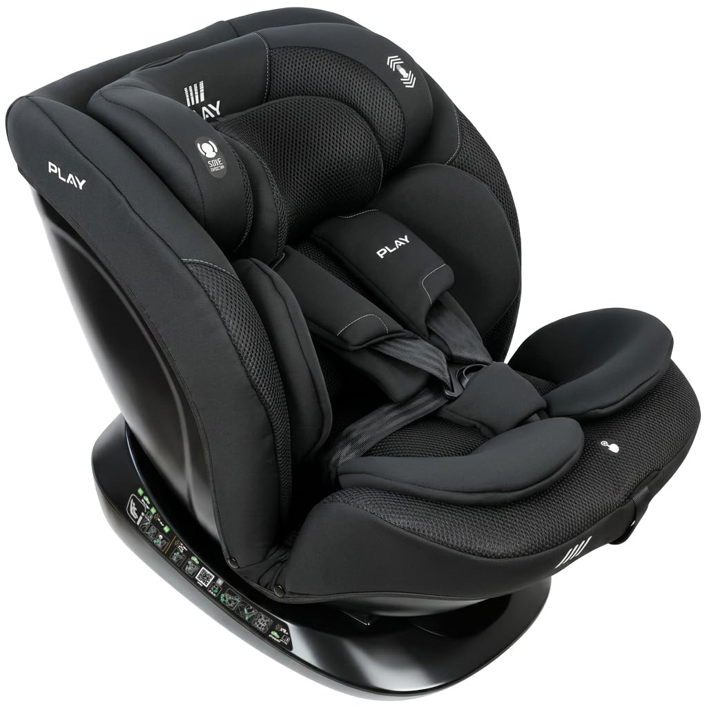Play Scout i-Size. Silla de coche Evolutiva Grupo 0/1/2/3 de 0 a 12 años. Niños altura 40-150cm. Contramarcha hasta 4 años. Instalación Universal con cinturon seguridad. (Black Safe&Go)