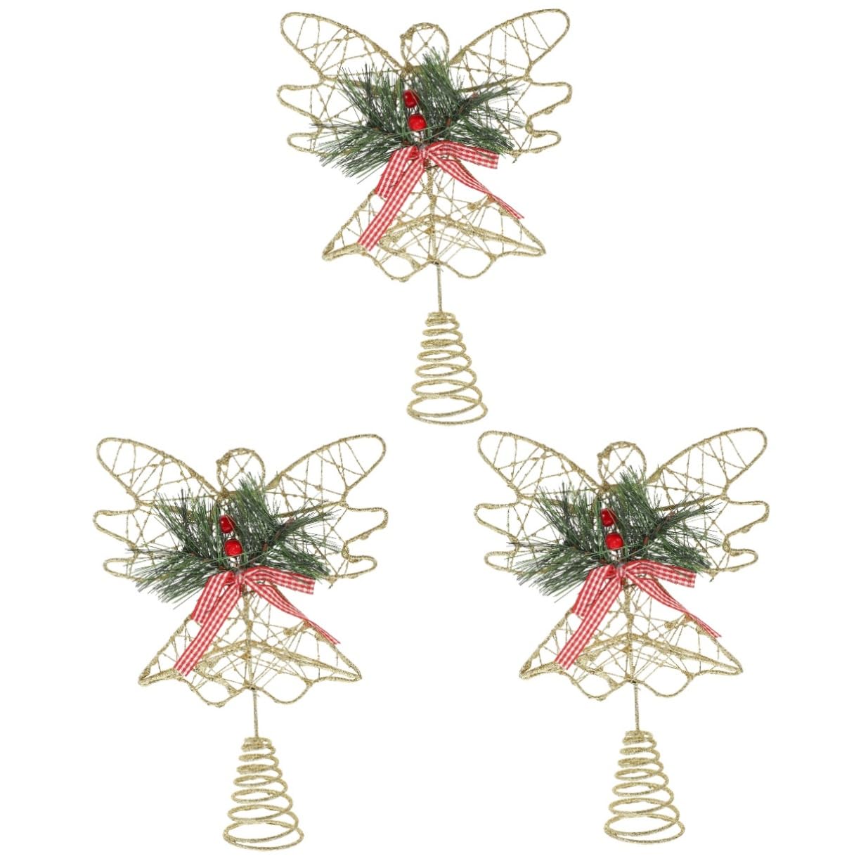 TOPBATHY 3 Pièces Étoile d'arbre d'ange Décorations d'arbre De Noël Décor LED Décoration De Sapin De Noël d'arbre pour Arbre De Noël Illuminer La des Arbres Fil Étoile Le Fer
