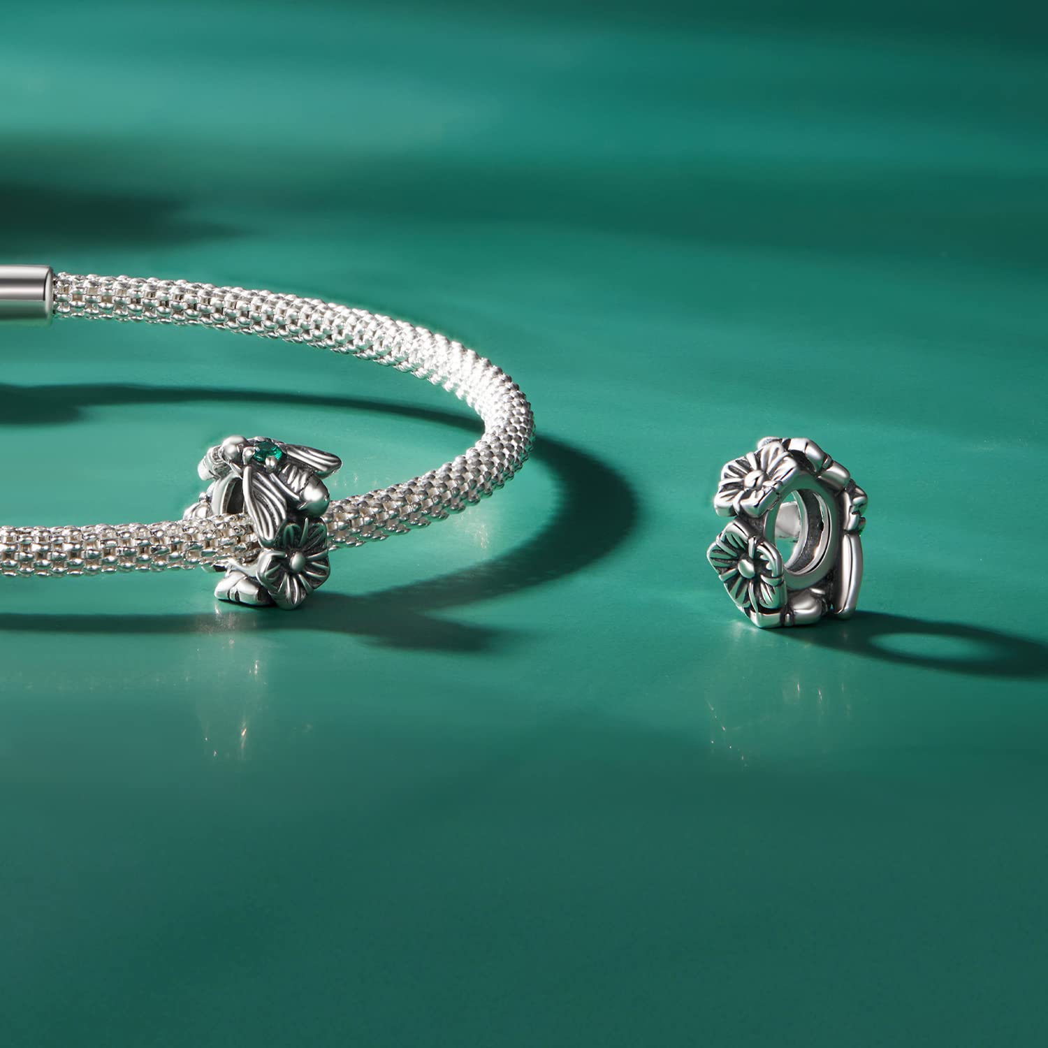 925 Sterling Silver Dangle Charms Fit Charms Bransoletka Łańcuch węża i naszyjnik dla kobiet i dziewczynek
