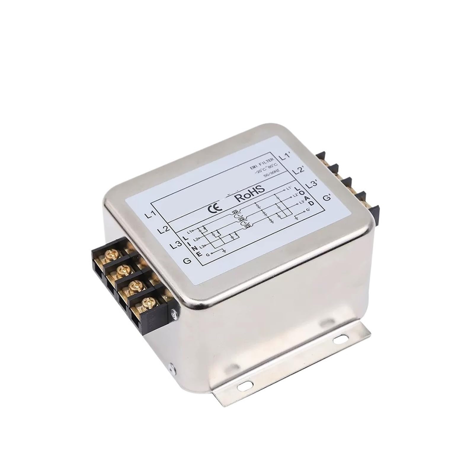 MBPAIHOP Power Filter CW12B-3A 6A 10A 20A 30A 40A 50A 60A 380V 3Phase Interference Purification(30A)