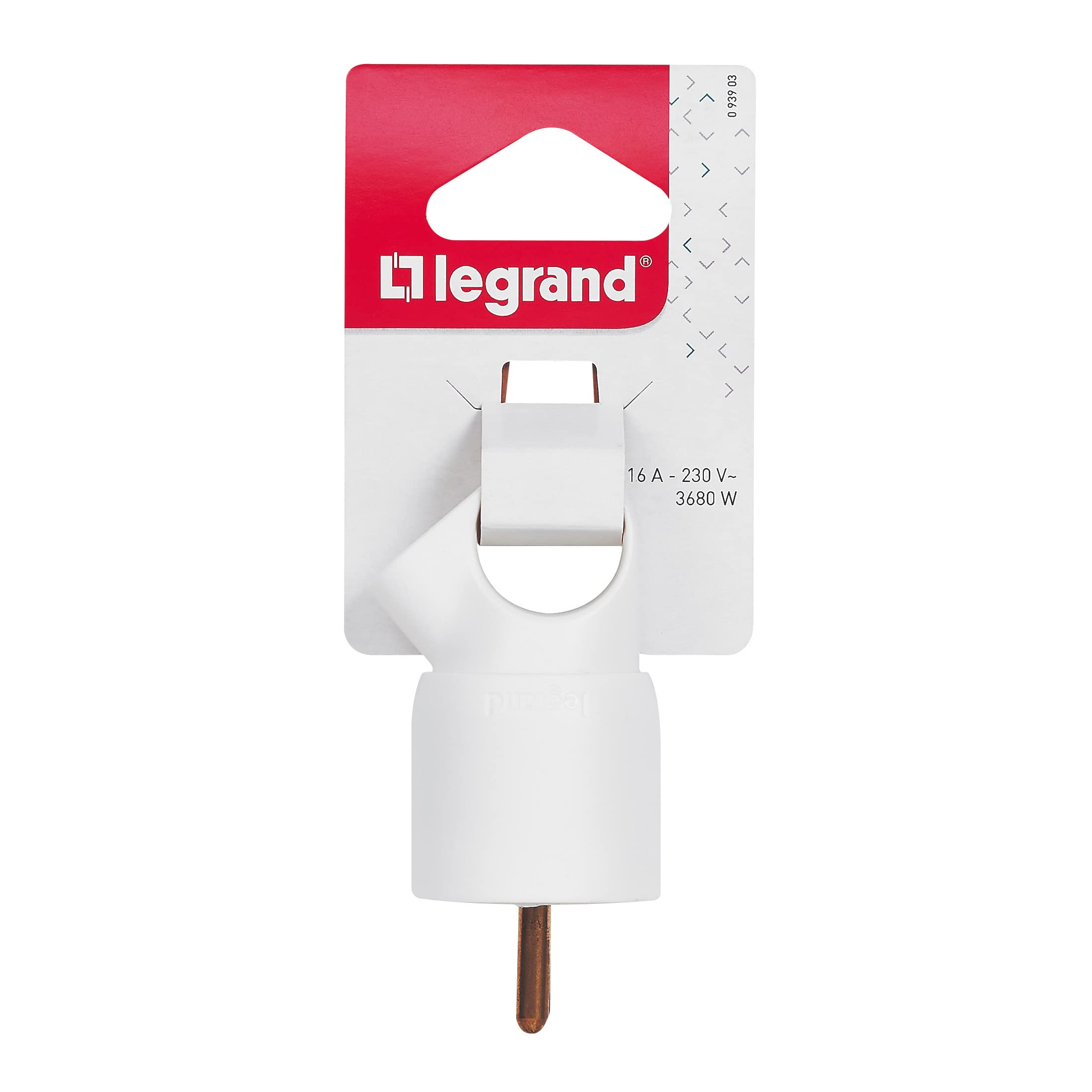 LEGRAND Fiche Mâle Plastique 2P+T 16A Serre-Câble À Vis Blanc