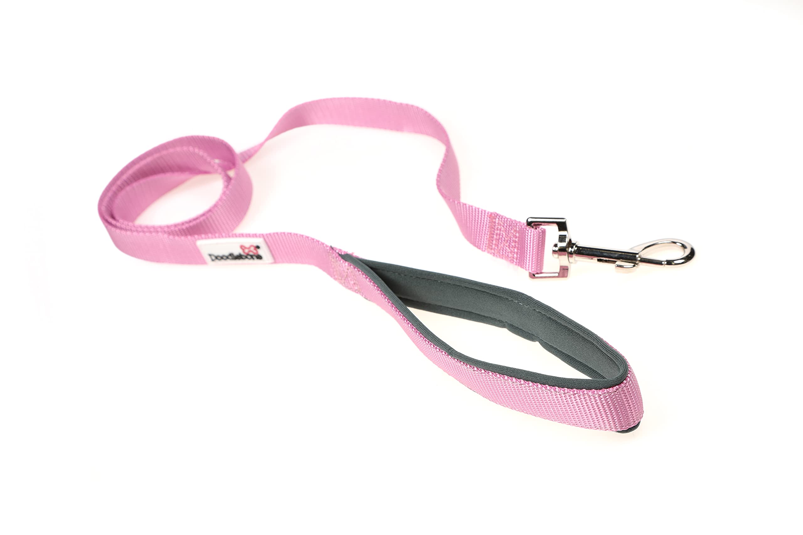 Doodlebone - Padded Dog Lead - Comfortable Dog Leash with Soft Neoprene Padded Handle, Strong Clip, 120cm Length, Machine Washable for Everyday Walks & Training - 15mm - Blush — image 1