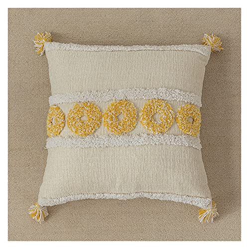 SADII XXQSTORE Cubierta DE CUSIÓN TUFT BARRILLOS TUFT MARROCHA Estilo MAROCHANO Decoración Neutra Cubierta de Almohada 45x45cm para sofá Cama Marfil (Color : B)