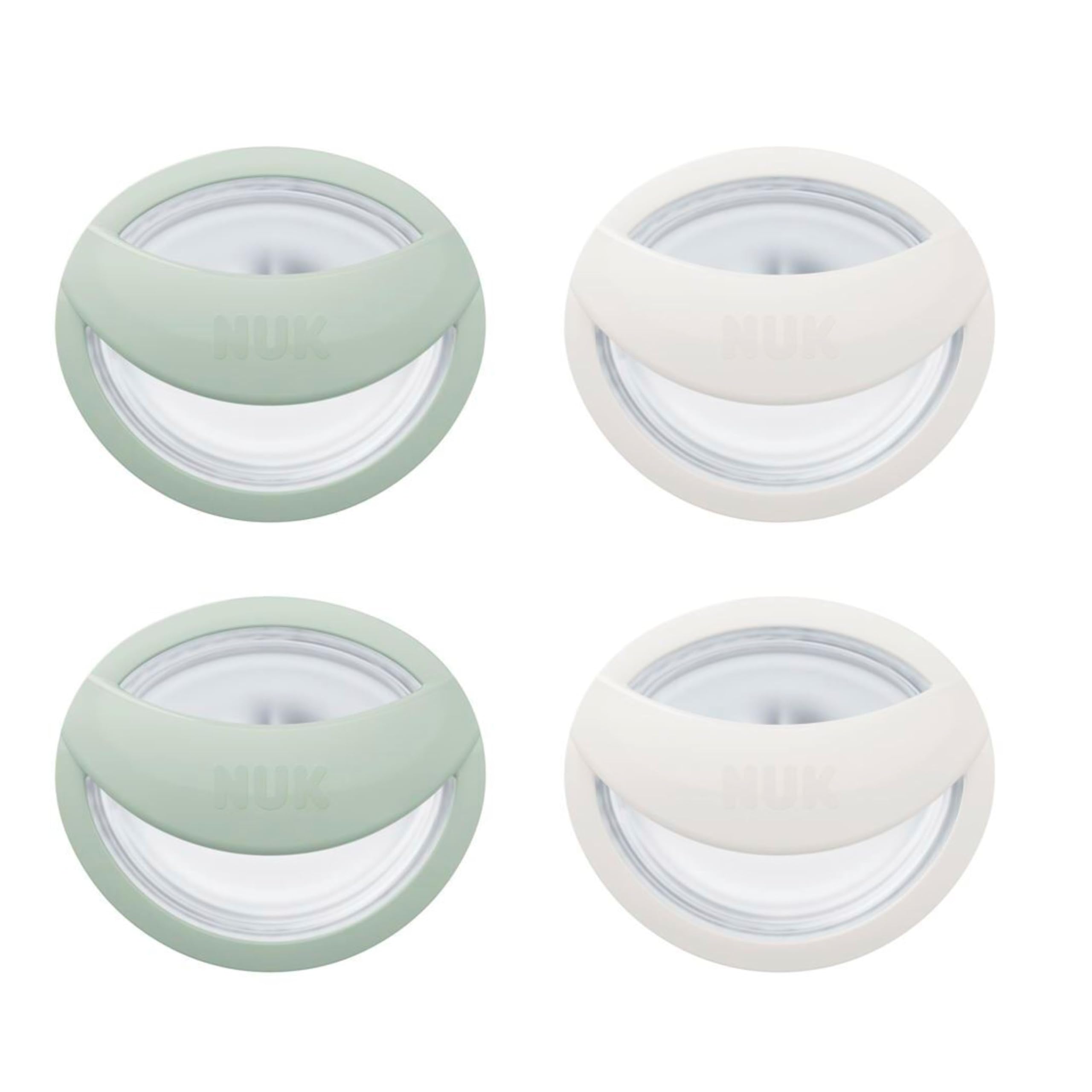 NUK Perfect Match Silicone Pacifier, 4 Pack, for Ages 0-6m, Green & White