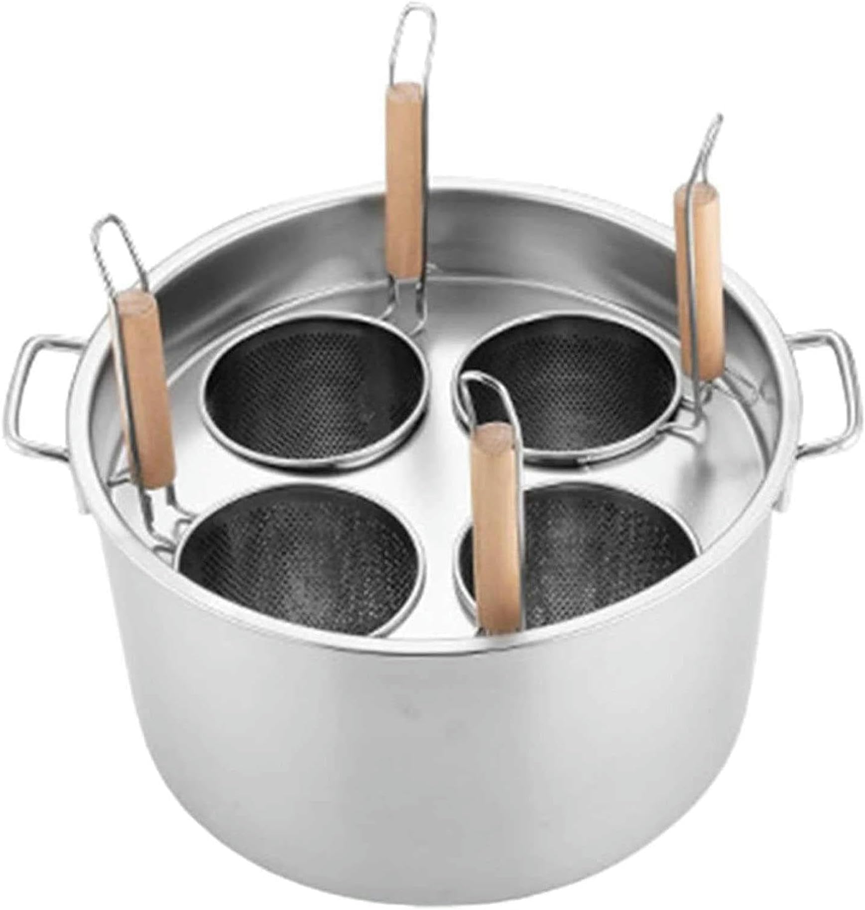 Pentole per Pasta, pentole Alte, con divisore e scolapasta, Set di pentole Alte, pentole Alte con coperchi, Set di Inserti per cuocipasta a 3/4/5 Fori, per Cucina Domestica, ristor