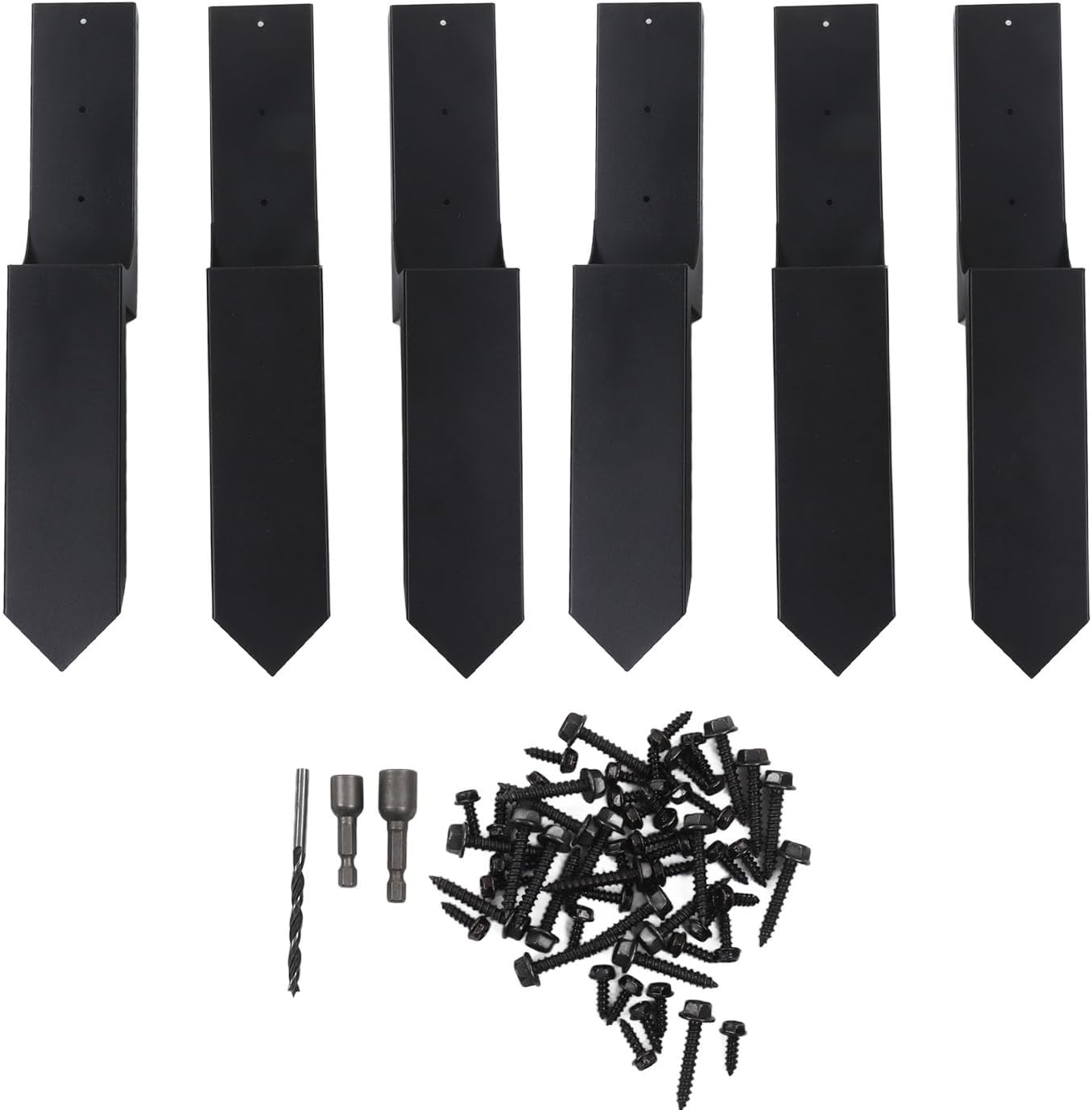 Wifehelper 6Pcs Fence Post Repair Kit, Steel Fence Post Repair Stakes