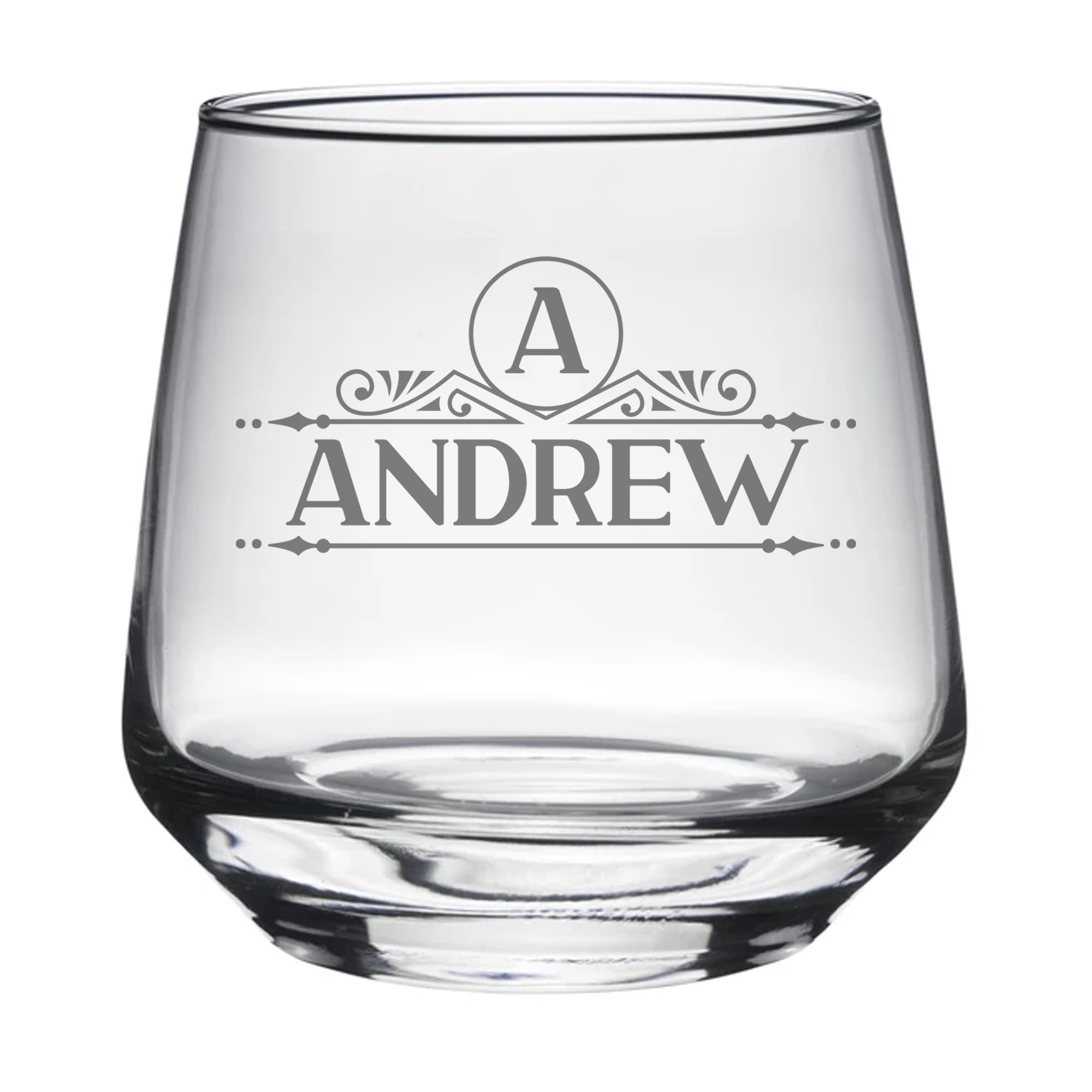 Personalised Engraved Whiskey Tumbler Glass Whisky Lowball Tumbler Glasses Personalised gifts for men Birthday Christmas Anniversary Wedding Gift Personalise (Name & Initial, Tallo)