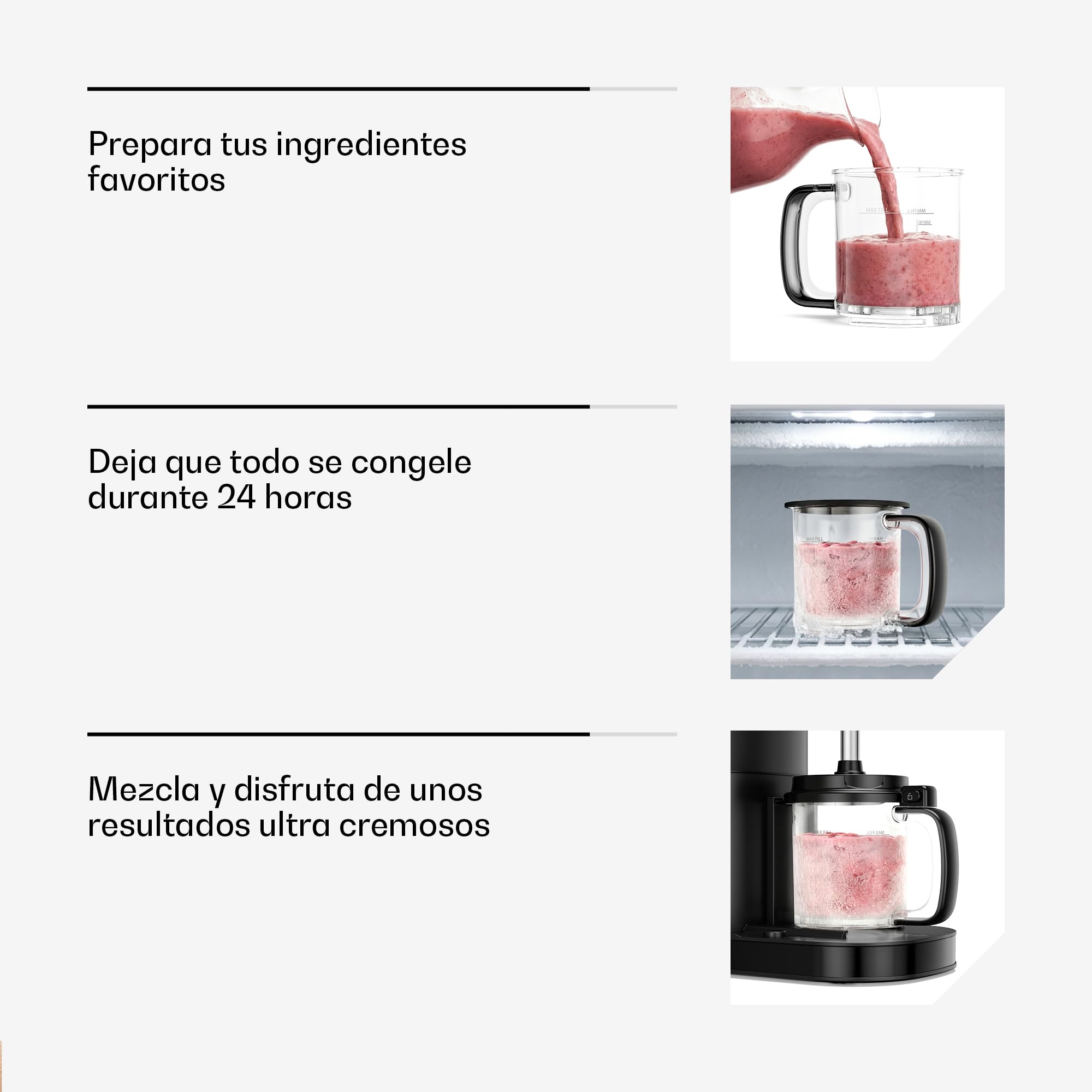 Klarstein Heladera, Velaire – Máquina de helados de 500 W, 3 recipientes de 0,6 L (1,8 L en total), 10 programas, pantalla táctil, yogur helado y sorbete