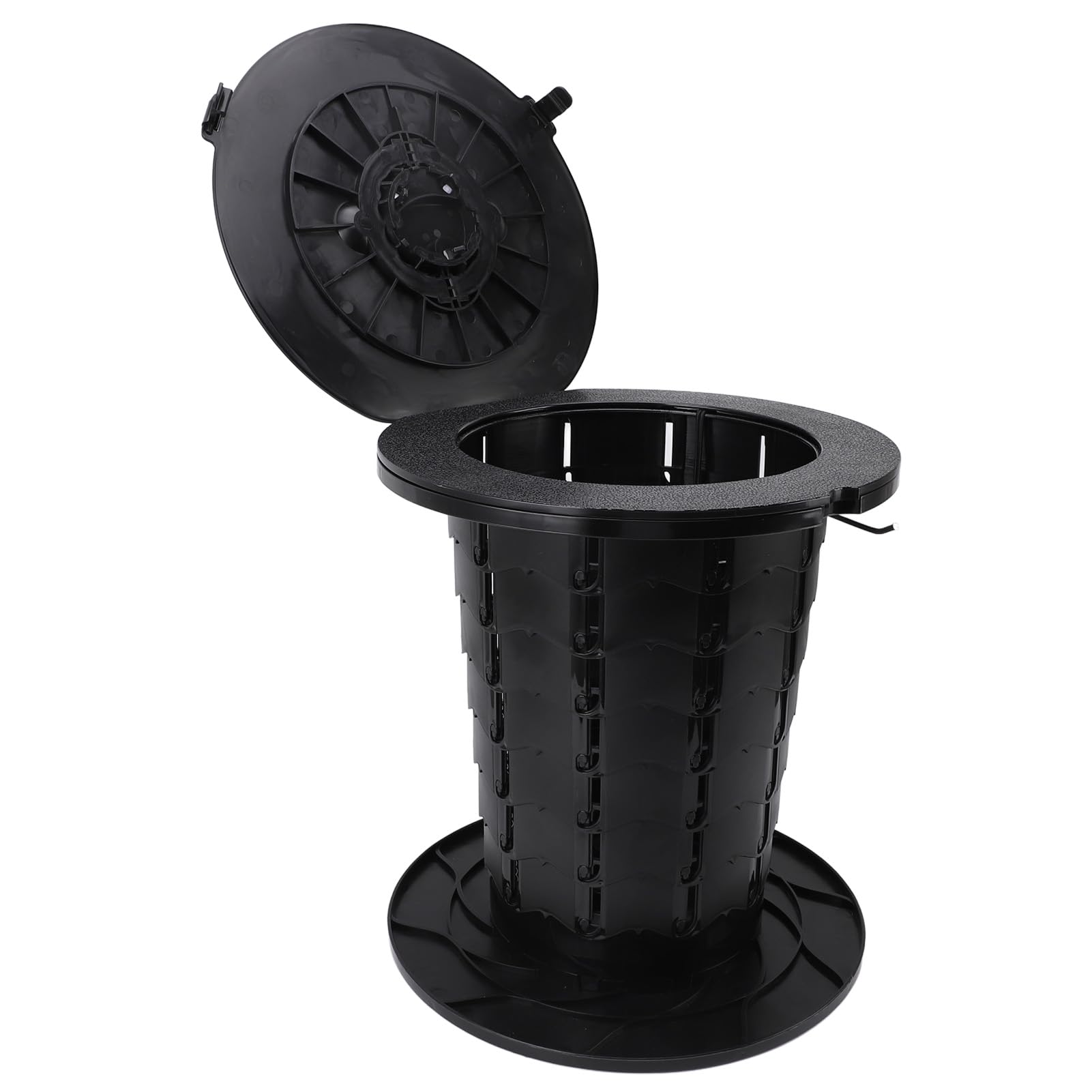 Alomejor Inodoro Portátil Retráctil de Altura Ajustable, Orinal de Viaje Plegable Estable para Acampar, Pescar, Adultos, Niños, Capacidad de Carga de 330,7 LB, Negro