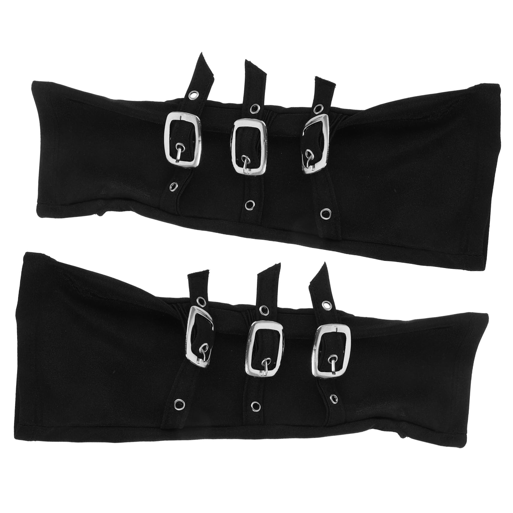 GAROZATION 1pair Halloween Cosplay Arm Guards Bracers Unisex Vintage Punk Knight Wristband for Role-Playing Costume Parties and Themed Events Unique Props for Halloween Celebrations Black