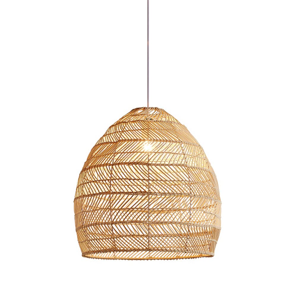FAZRPIP Creative Rattan Pendant Light Fixtures Hand-Woven Hanging Bird Cage Ceiling Light Fixture Large Suspended Chandelier Lamp with Adjustable Cord