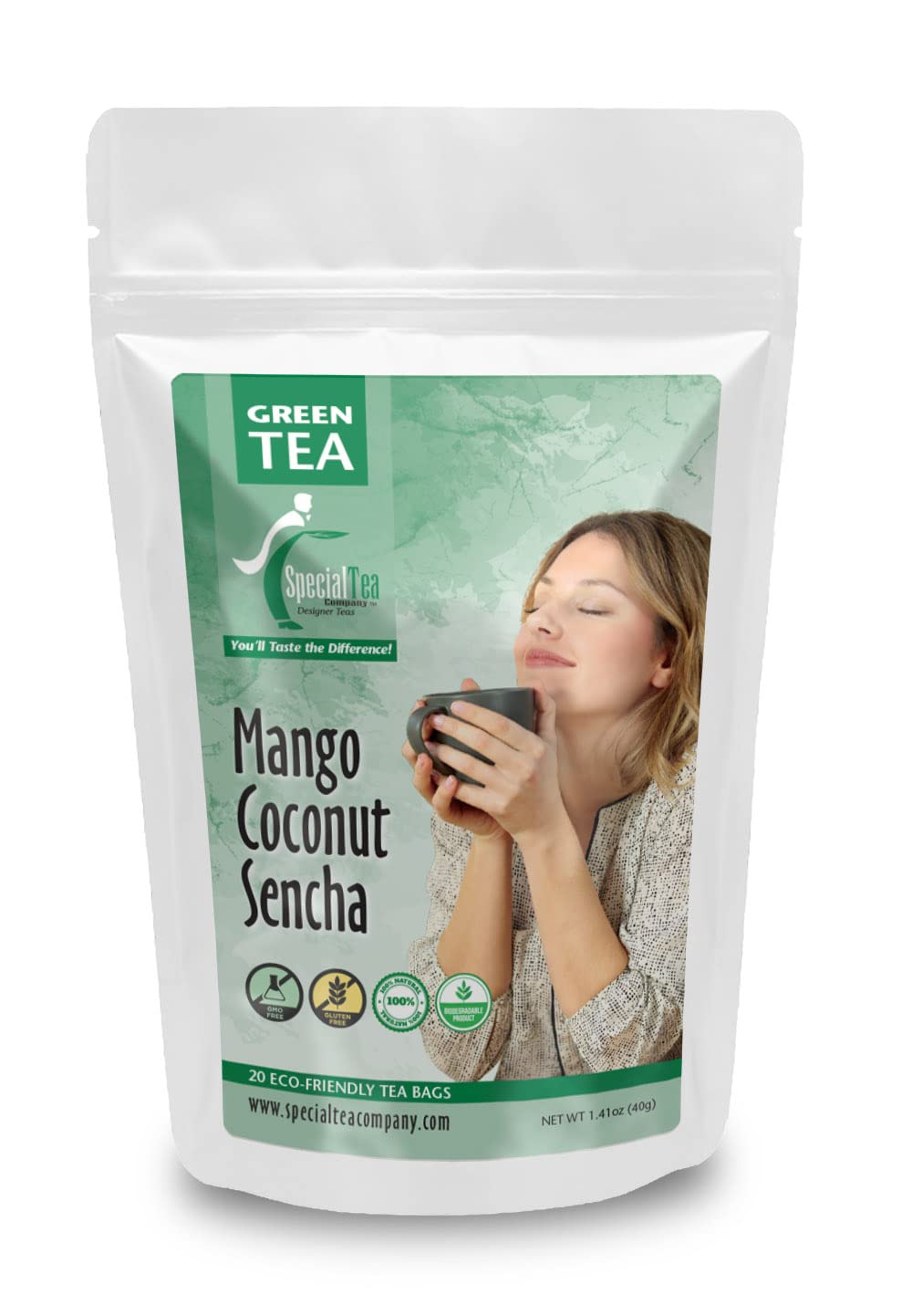 Special Tea Mango Coconut Sencha Green Tea, 20 Tea Bags
