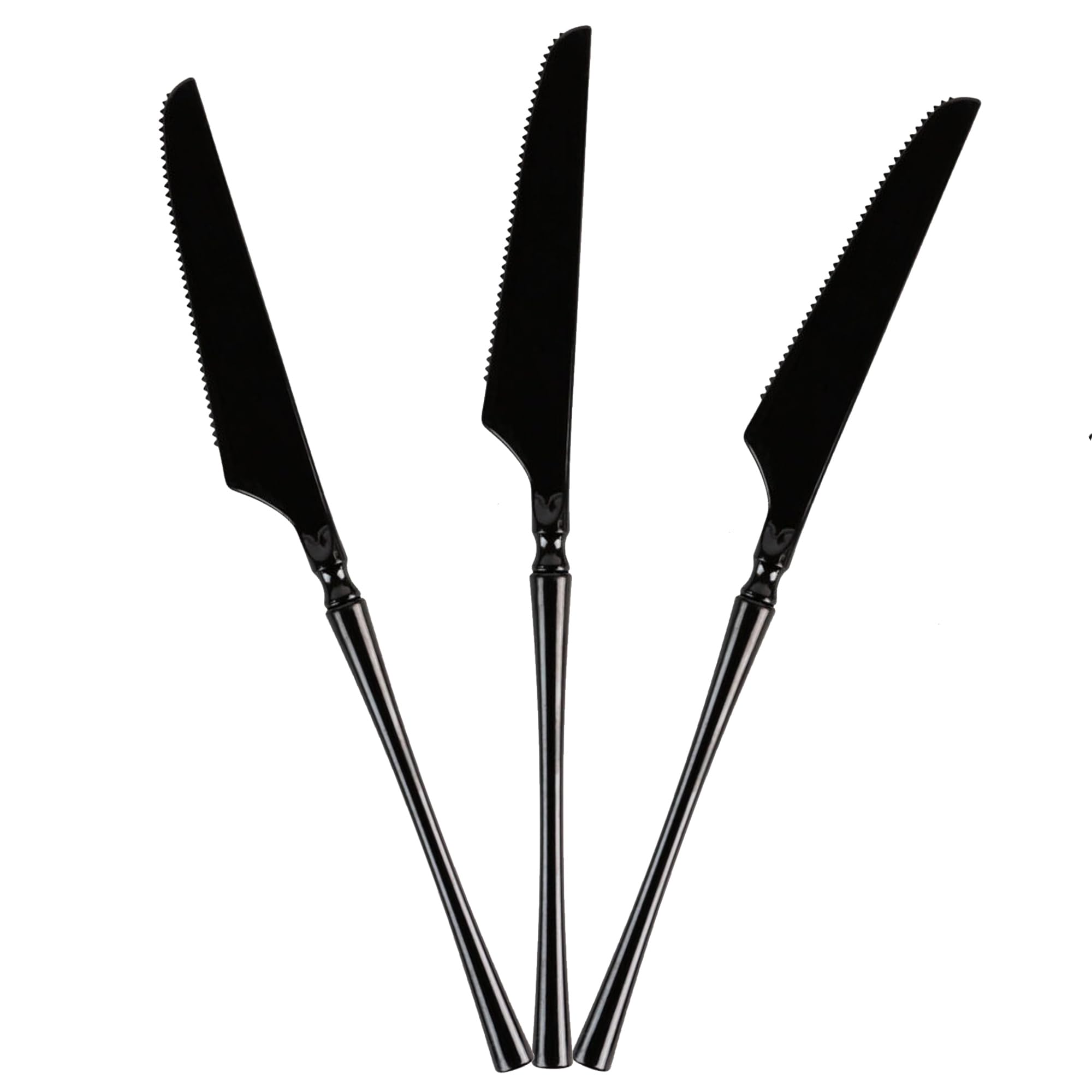 EcoQuality Black Disposable Plastic Knives - Heavy Weight Plastic Black Cutlery, Disposable Utensils, Silverware Perfect for Wedding, Birthday, Event Planning, Baby Shower, Anniversaries (224)