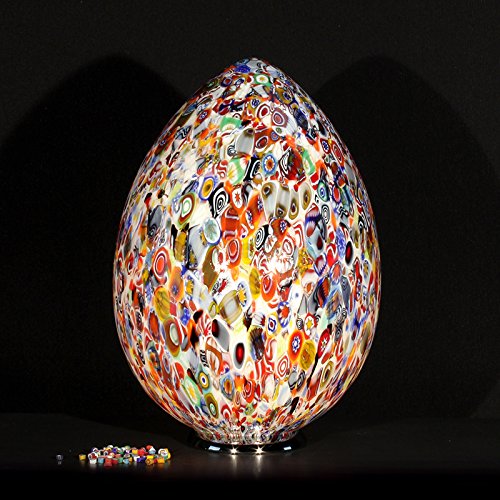 BelVetro Lampe de table Murano ZEFIRO - Murrine multicolore - h.28 d.18 cm | Table lamp Murano ZEFIRO - Murrine multicolore - h.28 d.18 cm