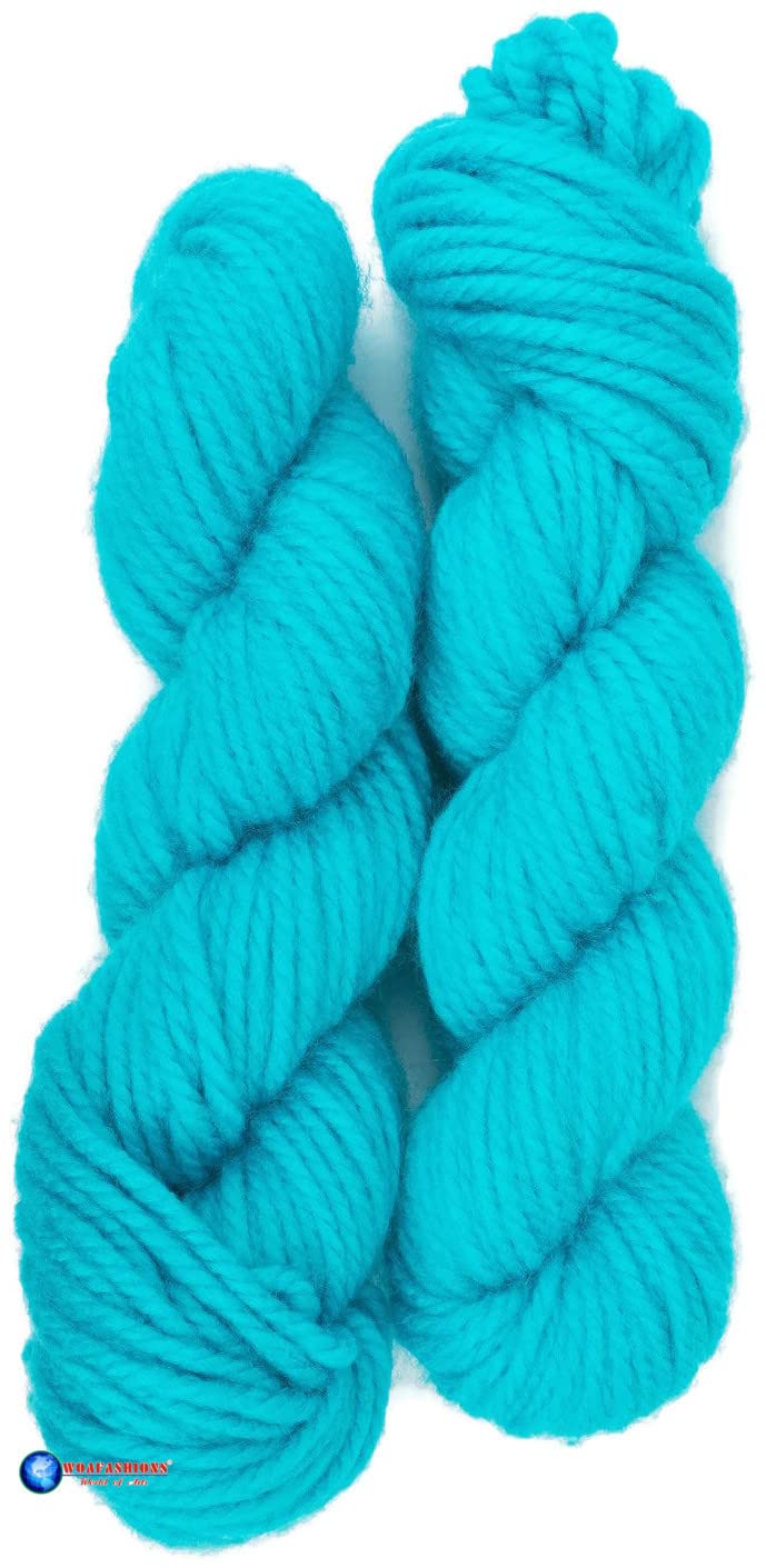 Ganga Motu Thick Chunky Wool Hand Knitting Yarn (Deep Sky Blue) (Hanks-400gms) (B09WMNTQ23) Amazon Price History, Amazon Price Tracker