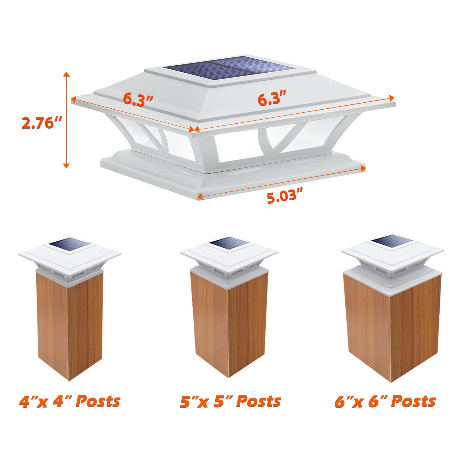 Buitenverlichting Terras Hek MOON-DE-AGE Solar Post Cap Lights 4x4 4x6 Fence Post Light Solar Powered 845178
