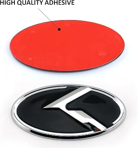 Miniatura 3 de 2 piezas Emblema vintage K, emblema para capó delantero y maletero trasero compatible con accesorios vintage K (Negro cromado)