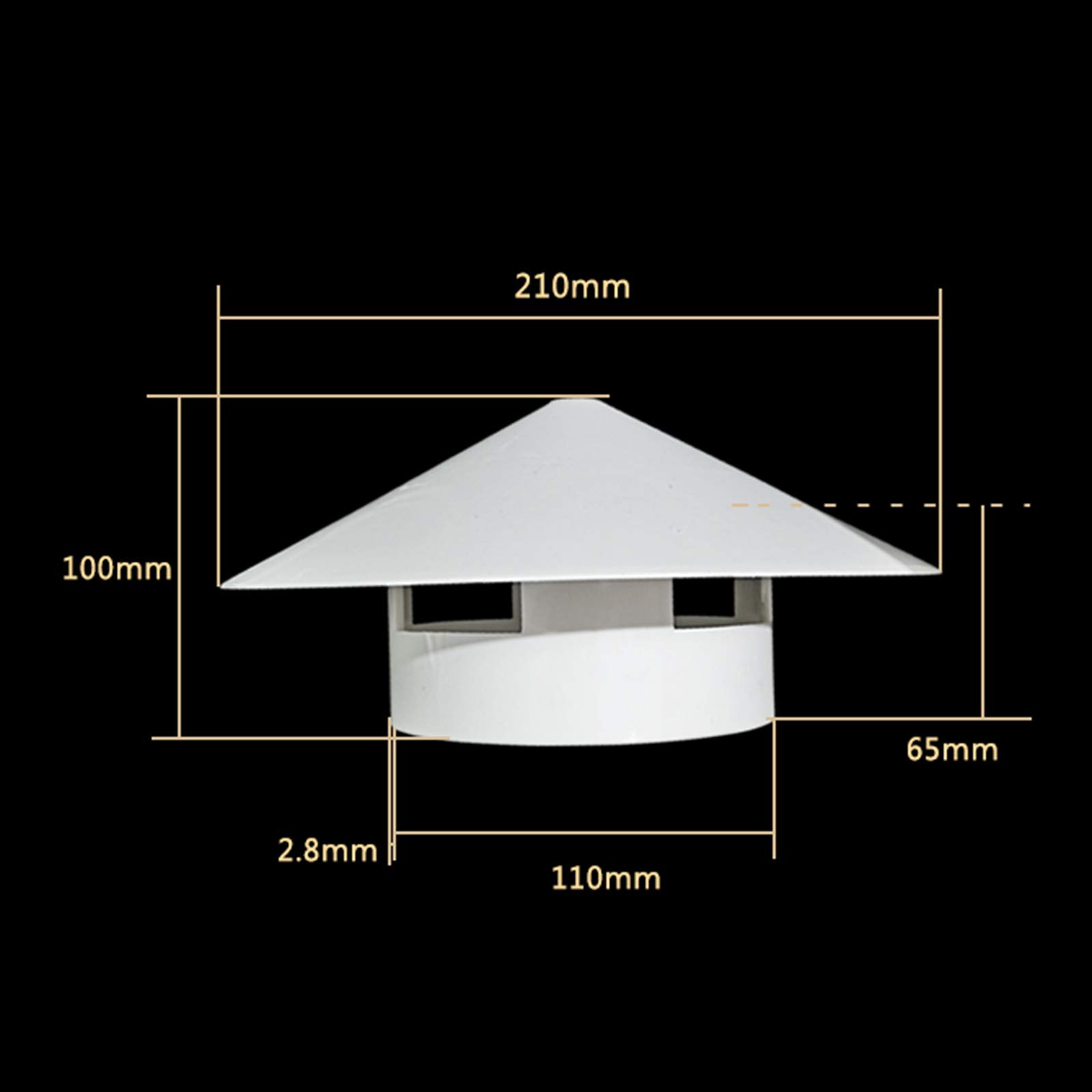 Comignolo Comignoli Canna Fumaria Cappuccio in PVC Rain cap, Camino Camino Canna Fumaria/Tubo per Stufa per Estrazione di Fumi,110mm