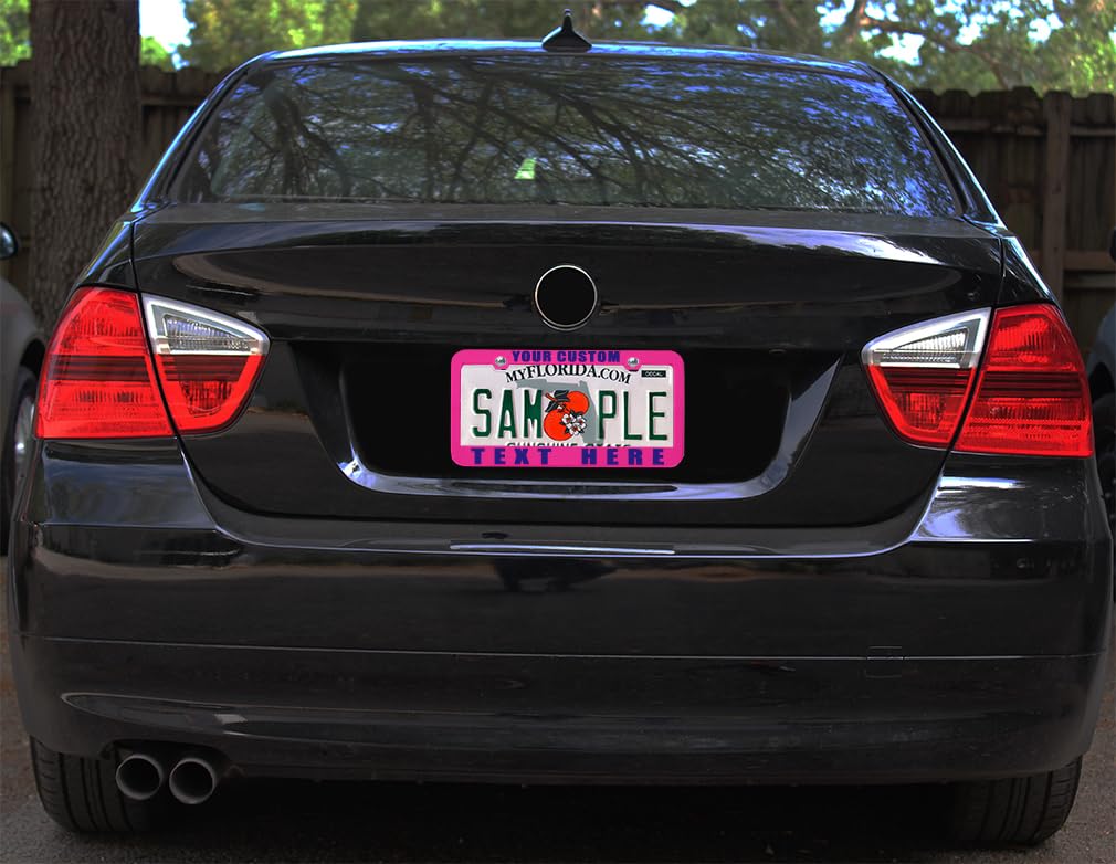 Personalized Stainless Steel License Plate Frame – 2 Pack Custom Text Car Plate Holder