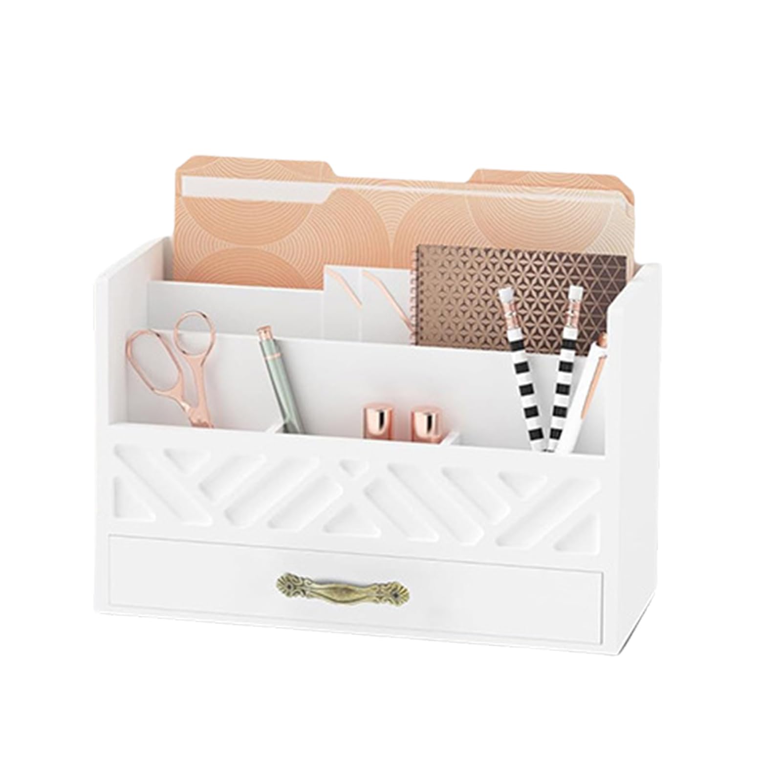 TFAOYS Sturdy Wood Desk Organizers with Drawer Portable for Neat Arrangement of Files Letter and Home Accessories Student Desk Organizers