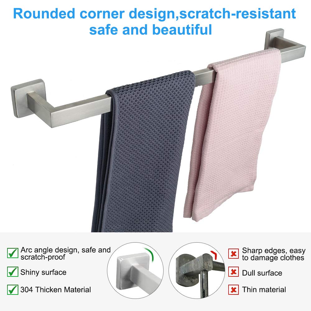 TocTen Bathroom Hardware Set, Thick Stainless Steel Bath Towel Bar Set Including TocTen Bathroom Hardware Set, Thick Stainless Steel Bath Towel Bar Set Including