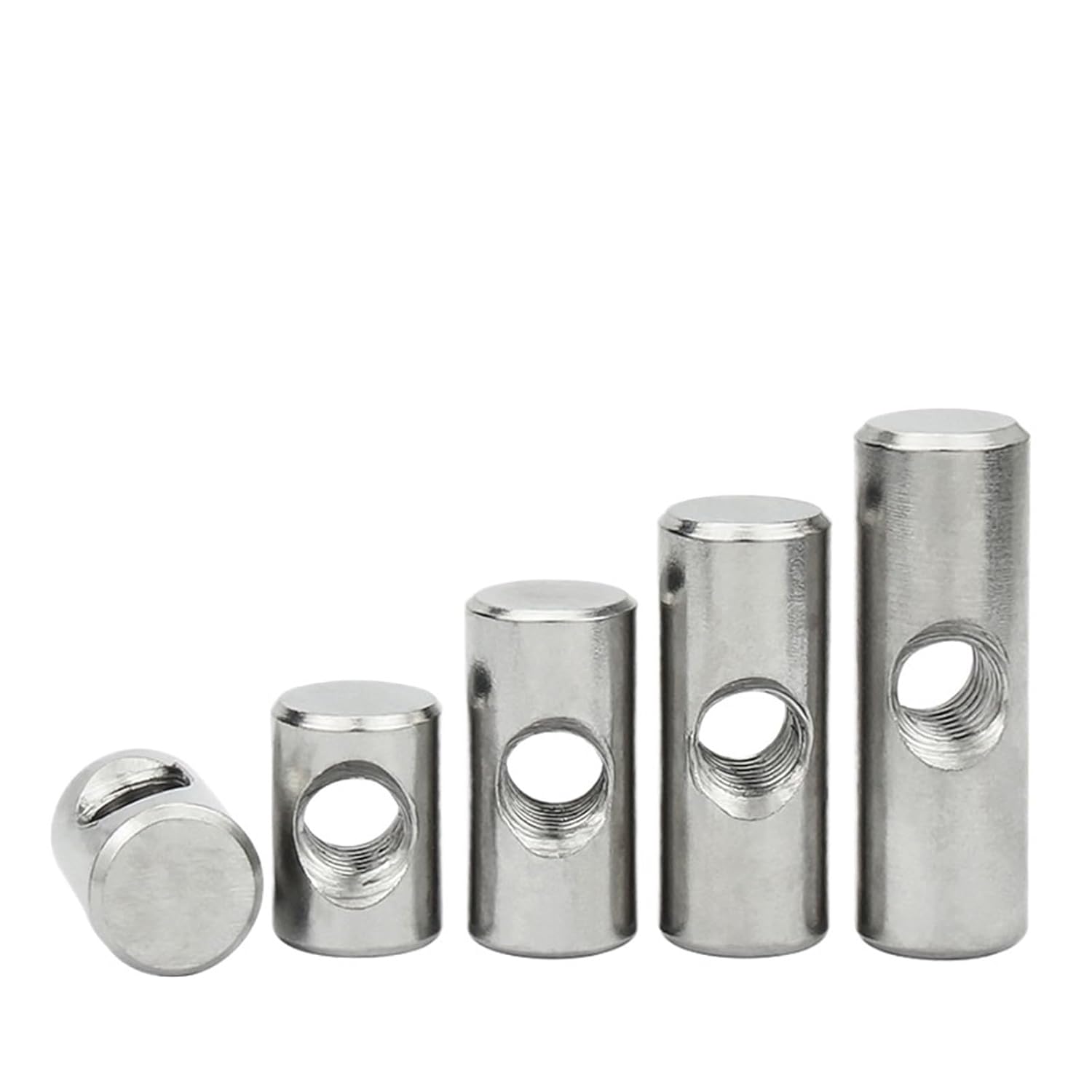Stainless Steel Barrel Nuts, Furniture Barrel Nut 304 Stainless Steel M4 M5 M6 Thread Multiple Sizes Pack of 5 Pcs(14mm (5pcs),D8xM5)