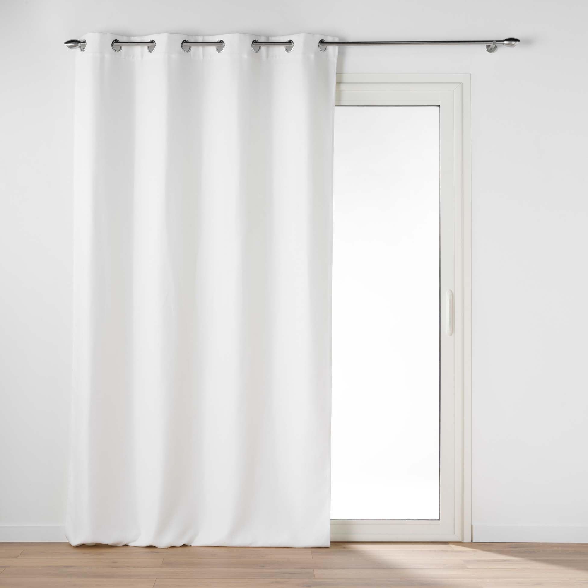 Douceur d'Intérieur, Chambray Blackout Curtain with Eyelets 135 x 240 cm Chinea White