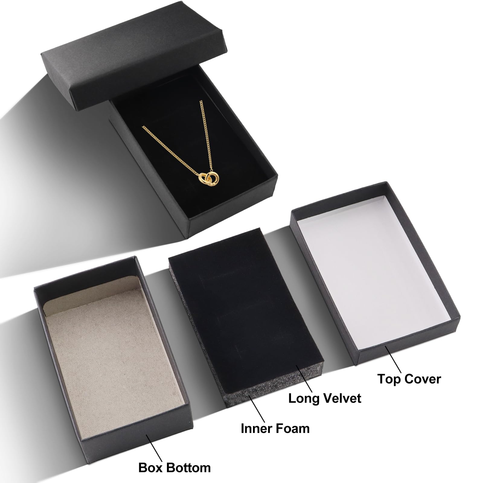 Petite Boîte Cadeau, Boîte Cadeau à Bijoux En Kraft, Présentoir à Bijoux, Boîte Cadeau Bleue Pour Collier, Bracelet, Boucles D'oreilles, Rangement De