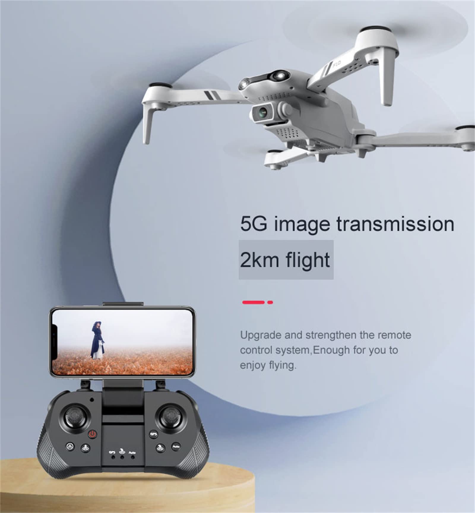 Drone, UAV, piksele na poziomie filmu 6K, system zapobiegaj膮cy zgubieniu GPS, transmisja obrazu 5G wifi w wysokiej rozdzielczo艣ci, obiektyw do pozycjonowania przep艂ywu optycznego, swo