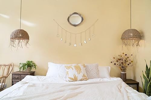 Miniatura 9 de Mkono Guirnalda de fase lunar para colgar en la pared, guirnalda de decoración bohemia para colgar lunas, arte estético, decoración de habitación de