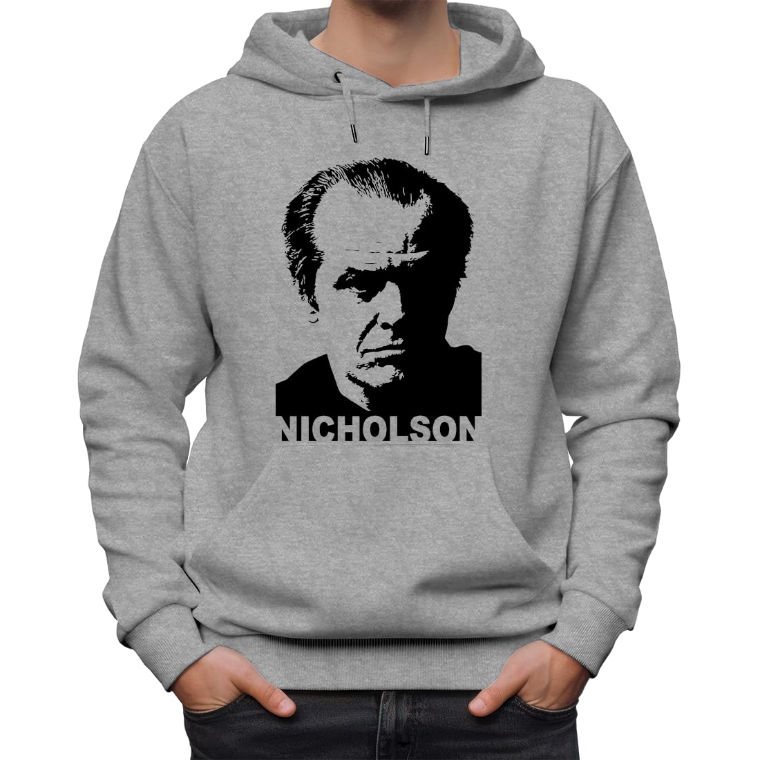 Nicholson Jack Portrait Unisex klasyczna bluza z kapturem dla mężczyzn i kobiet, szara, XXL, szara, XXL, szary, XXL