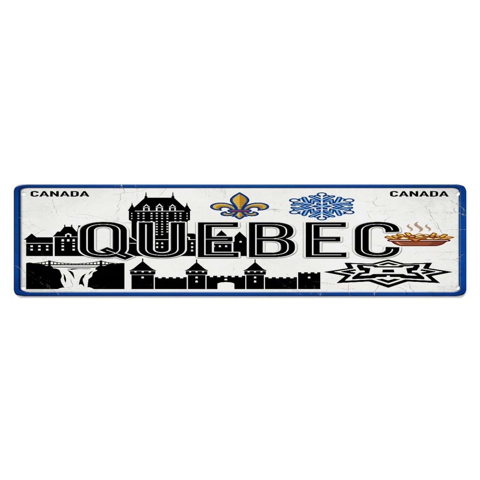 Tgrcjimh Style Metal Tin Sign Vintage Travel Quebec Canada Chateau Winter