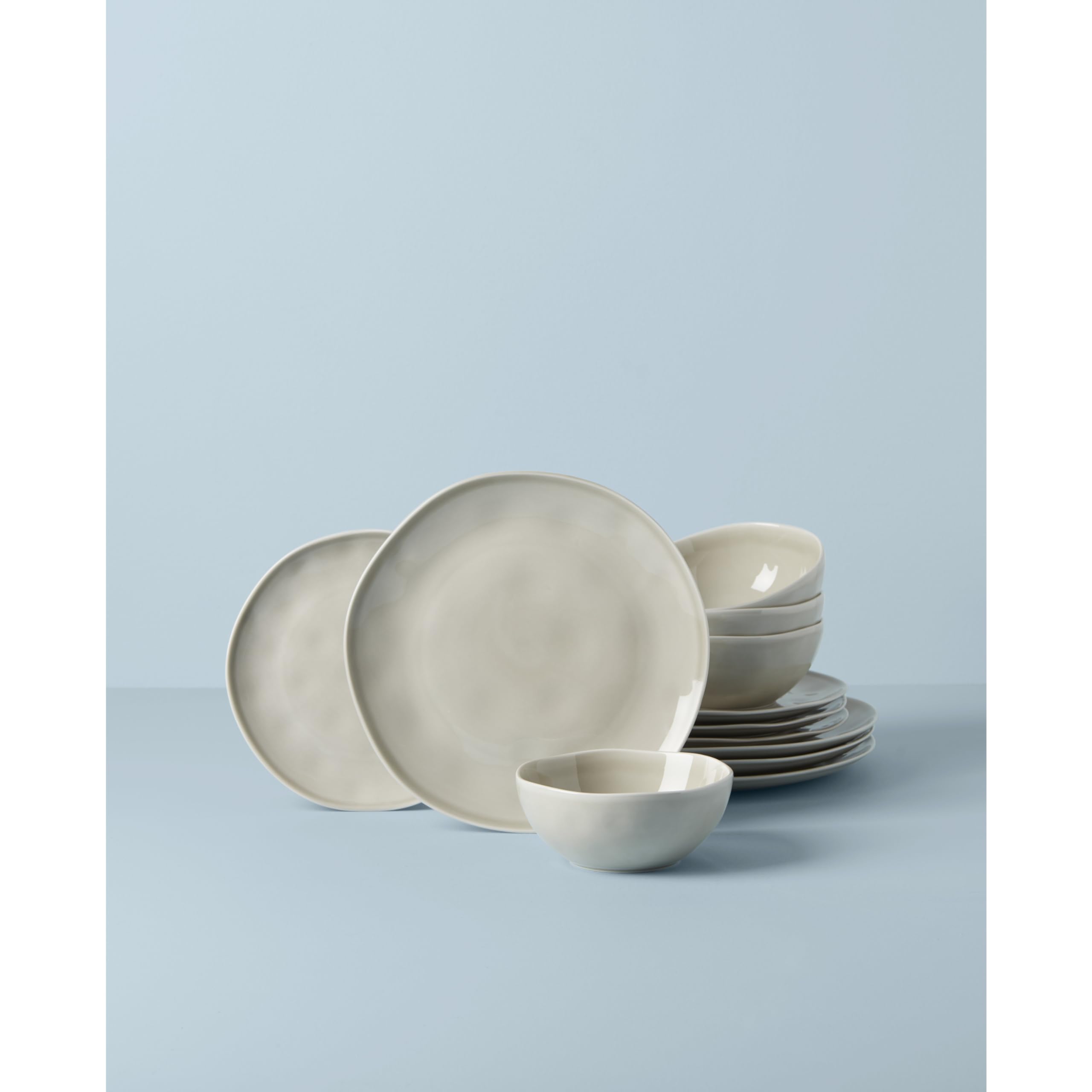 Lenox Bay Colors 12-Piece Dinnerware Set in Grey, Service for 4 | Joy